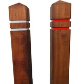Anti-parking pole diamond top Azobe hardwood + 2 reflective strips - removable