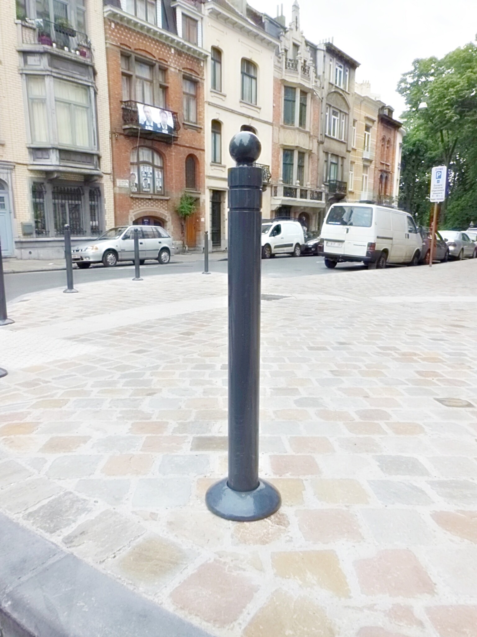 Trottoirpaal 'Lagune' Ø 76 mm x 1400 mm - RAL 7016