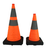 Heavy duty collapsible traffic  cone with integrated LED