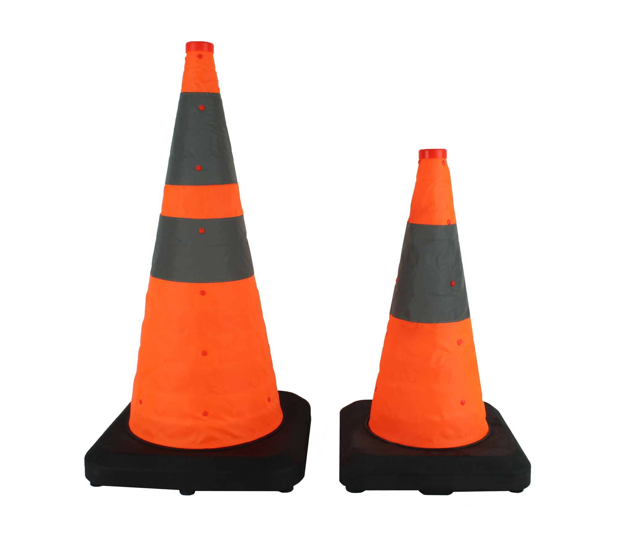 Cône de signalisation pliable lesté avec LED intégrée