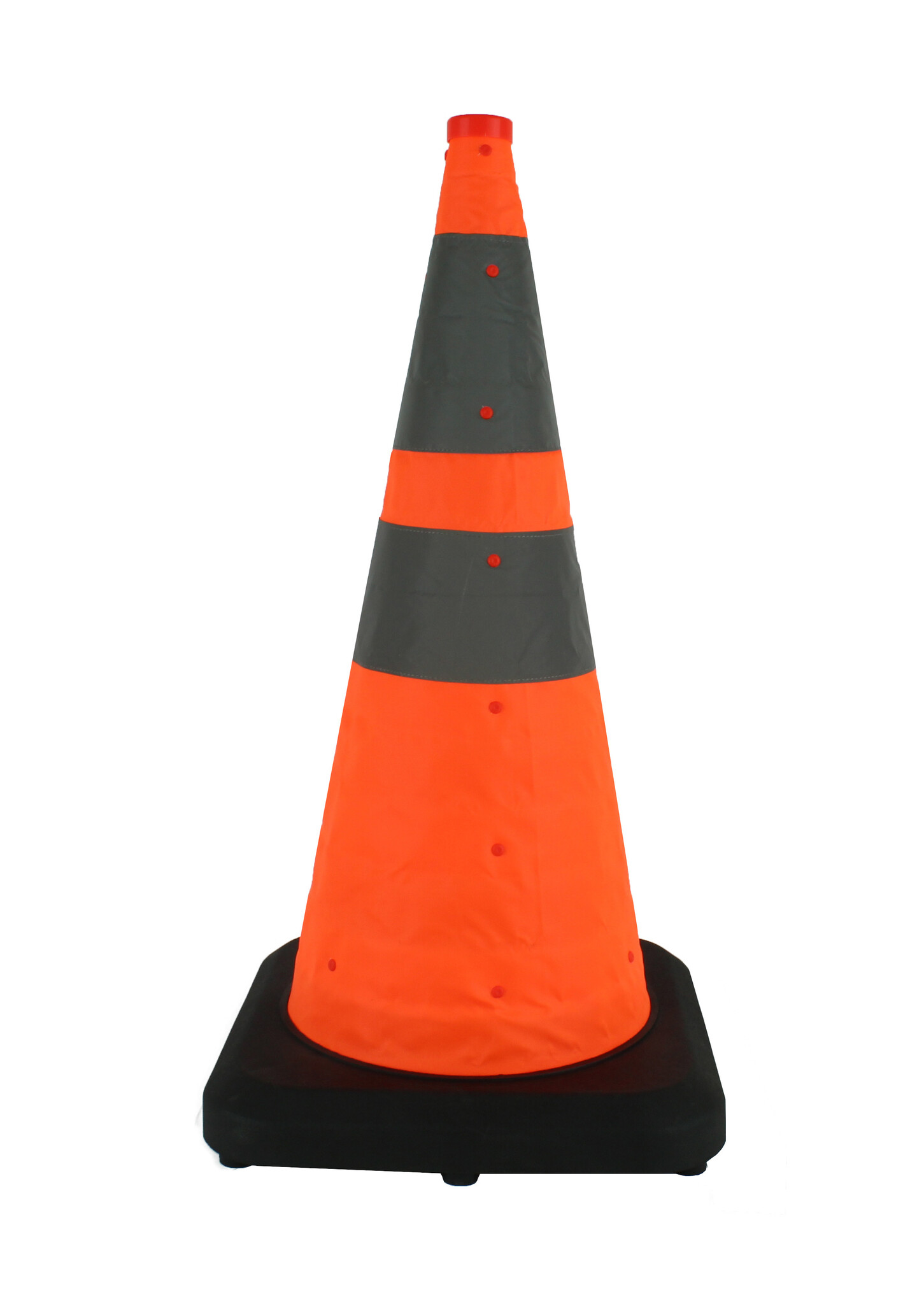 Cône de signalisation pliable lesté avec LED intégrée