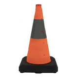 Heavy duty collapsible traffic  cone with integrated LED