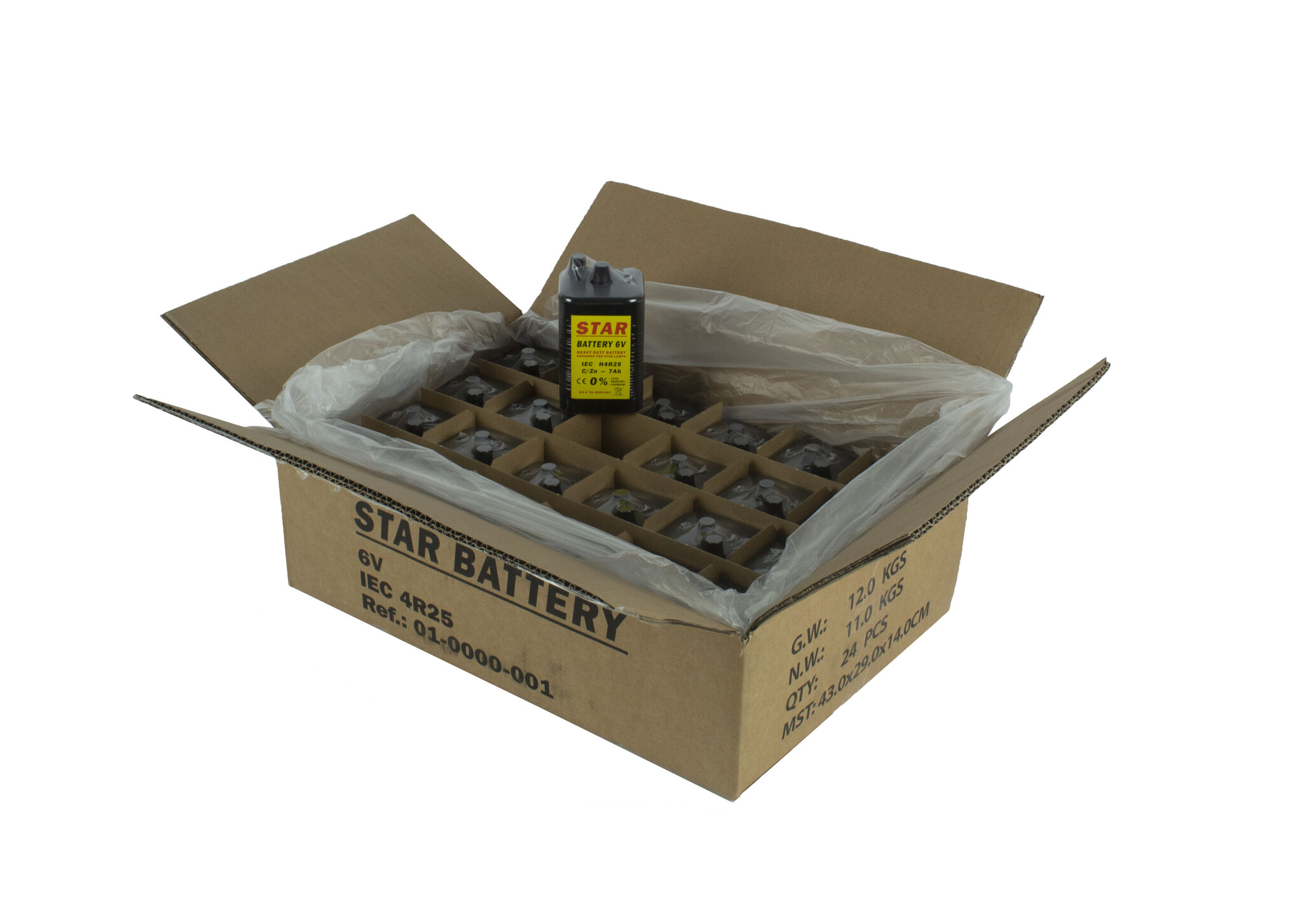 Pile 4R25 6V pour lampes de chantier