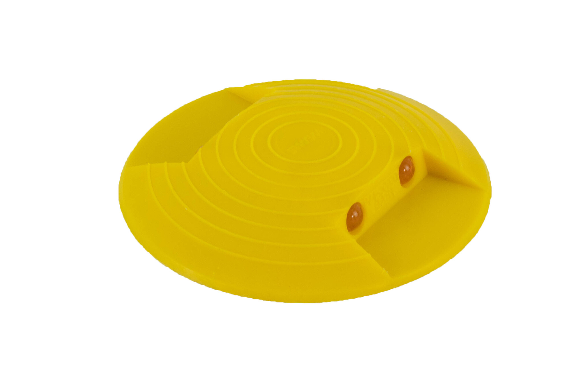 Ronde grondreflector geel met 4 reflectoren