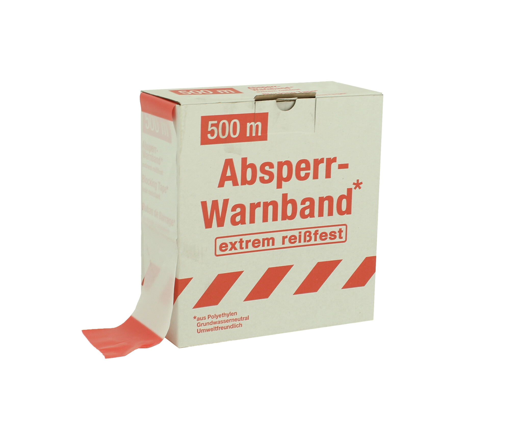 Ruban de signalisation SUPERSTRONG  500 m rouge/blanc