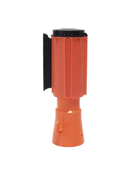 Enrouleur à sangle 100 mm x 3 m - rouge/blanc