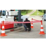 Enrouleur à sangle pour cône de signalisation 100 mm x 3 m - rouge/blanc