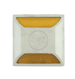 Dubbelzijdige aluminium epoxy wegdekreflector geel/geel