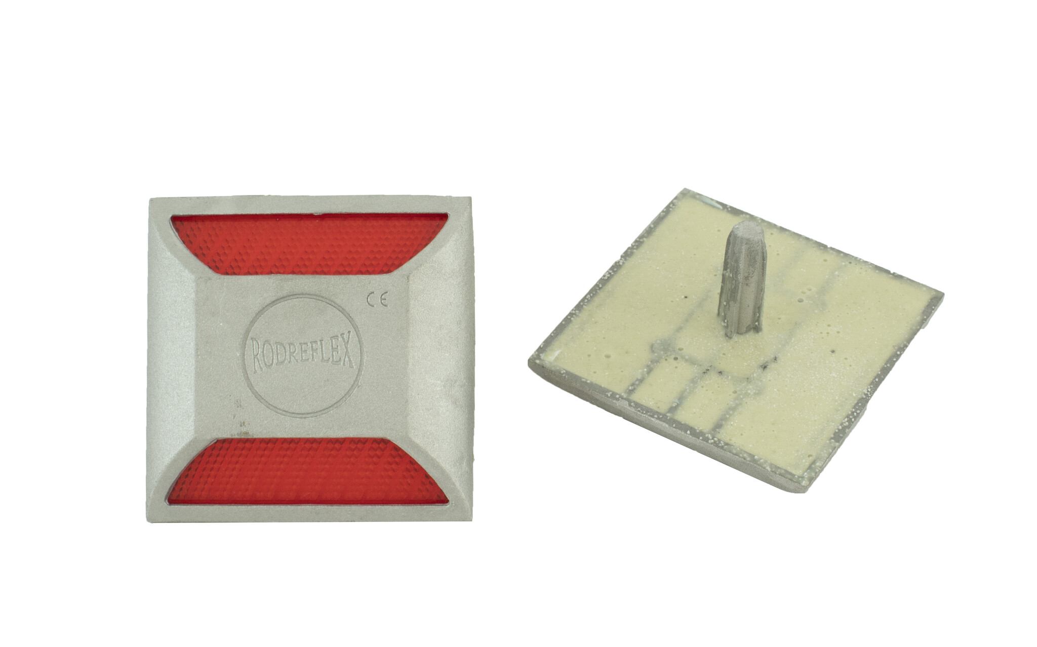 Dubbelzijdige aluminium epoxy wegdekreflector geel/geel