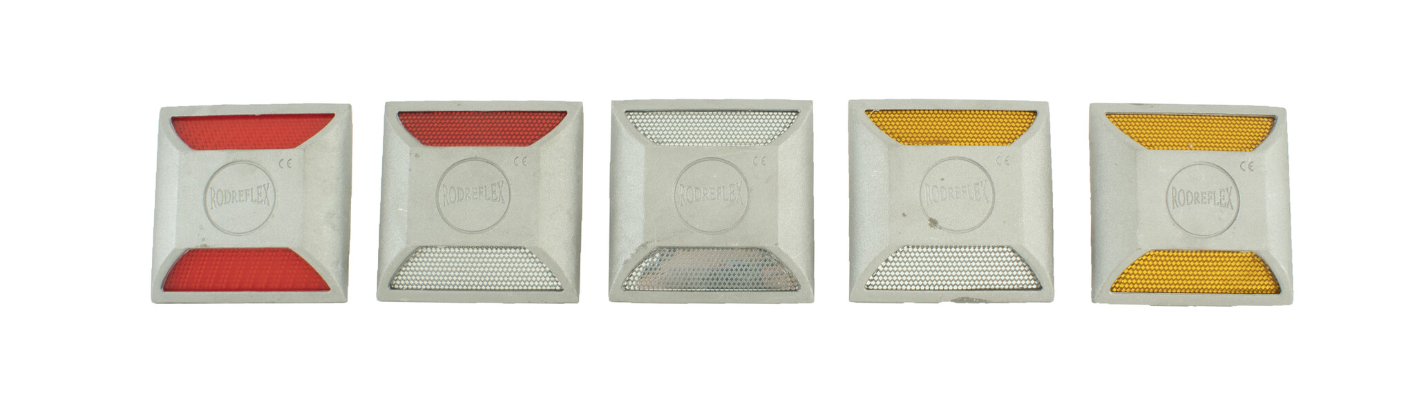 Double-sided aluminium epoxy roadstud yellow/white