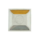 Dubbelzijdige aluminium epoxy wegdekreflector geel/wit