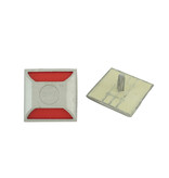 Réflecteur de route double face en aluminium époxy rouge/blanc