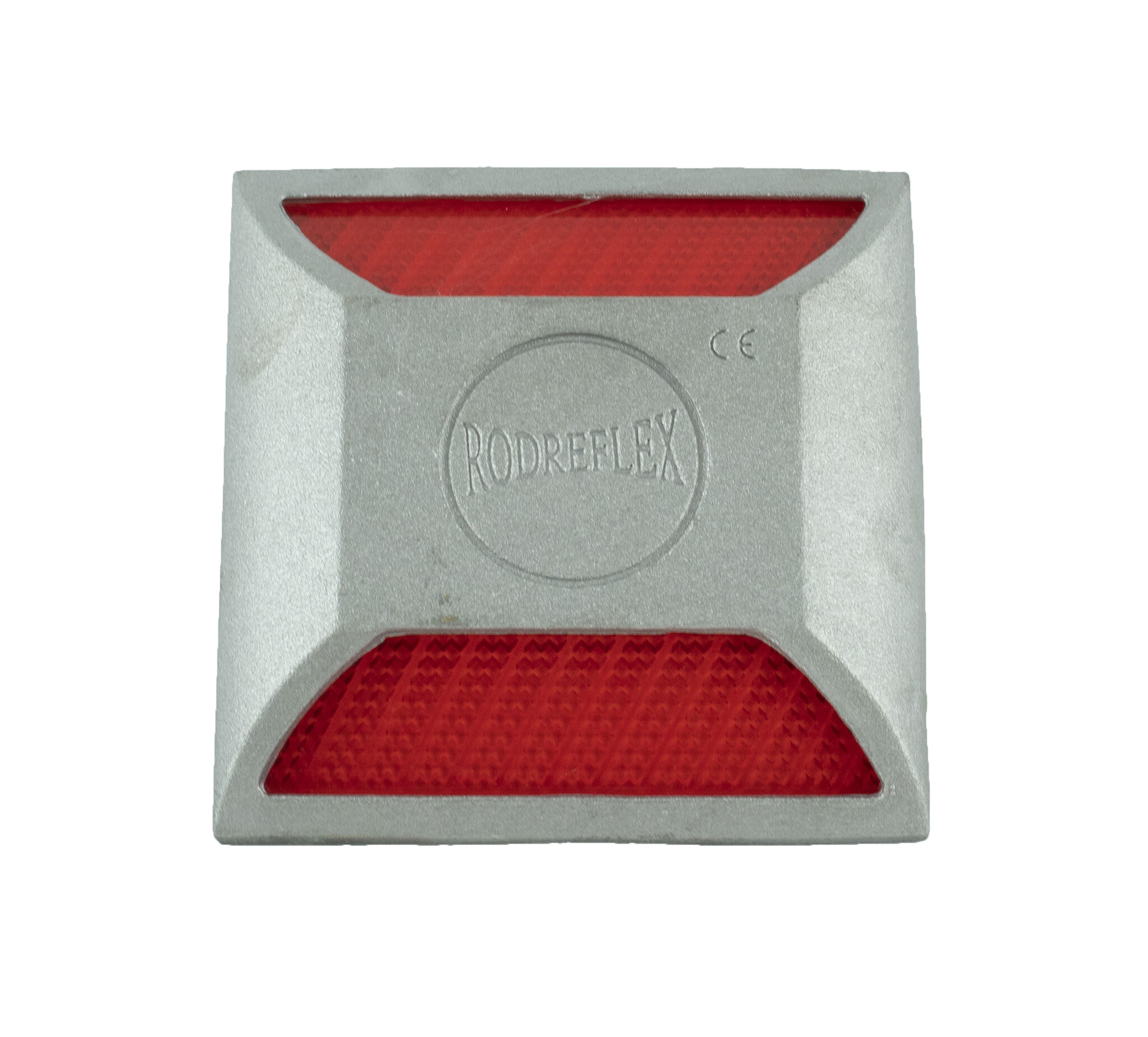 Réflecteur de route double face en aluminium époxy rouge/rouge