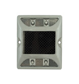 Wegdekreflector met knipperend  LED licht op zonne energie wit/wit