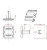 Flashing solar roadstud white/white
