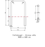Fietsbeugel 600 x 1000 mm - groen RAL 6009 - inbetonneren