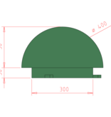 Cast iron hemisphere - RAL 6009