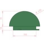 Cast iron hemisphere - RAL 6009