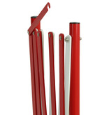 Recht vouwhek rood/wit - 230 cm