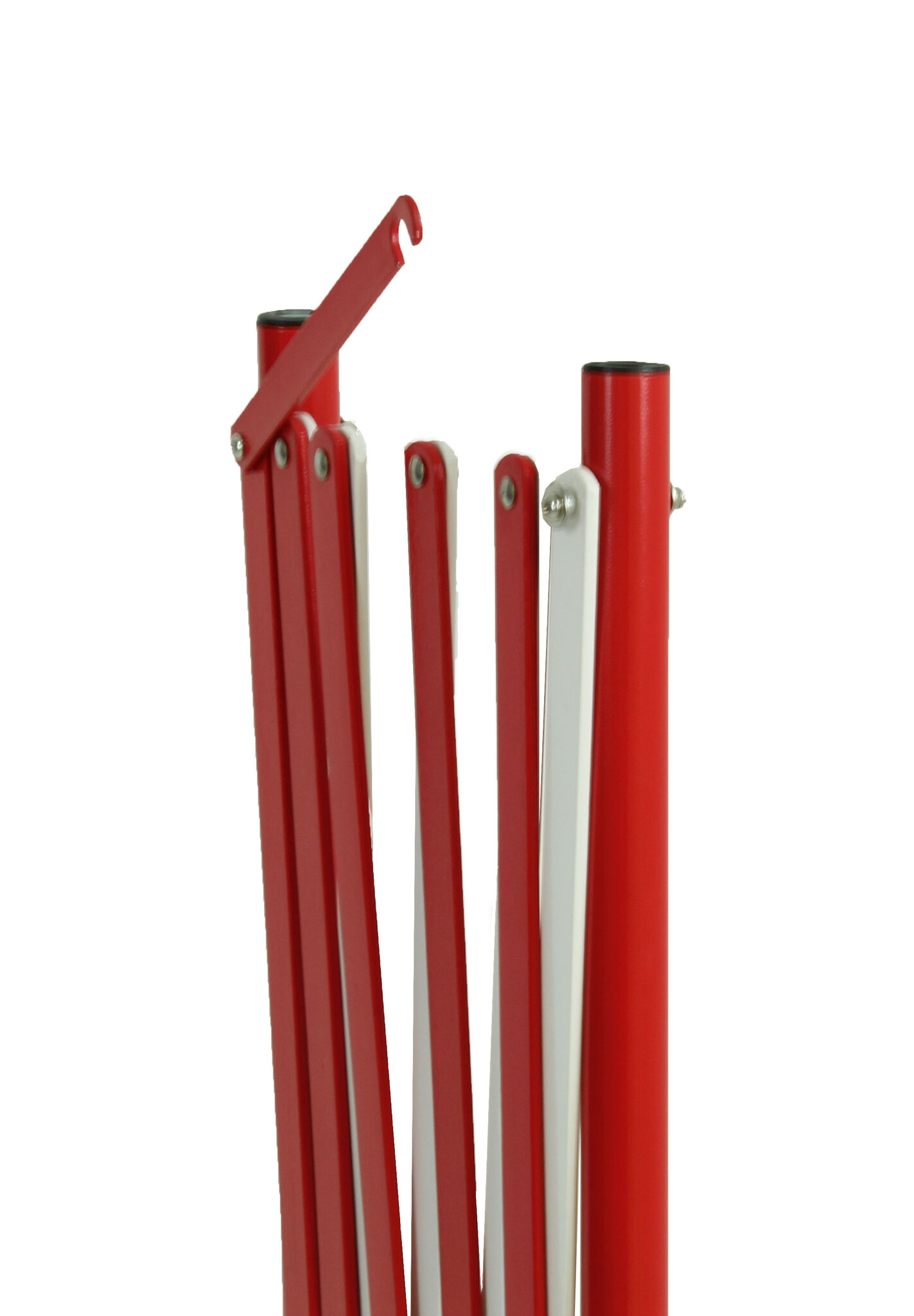 Barrière pliante droite rouge/blanche - 230 cm