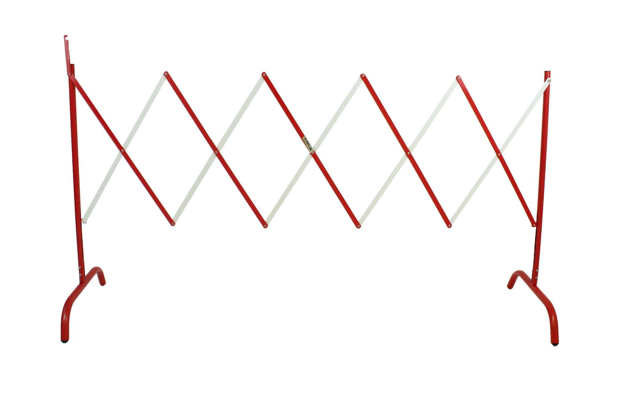 Barrière pliante droite rouge/blanche - 230 cm