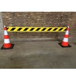 Barrière fixe avec crochets d'extrémité 100 cm - jaune/noir