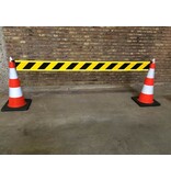 Fixed barrier with end hooks 100 cm - yellow/black