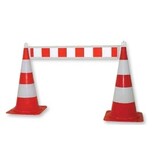 Fixed barrier with end hooks 150 cm - red/white