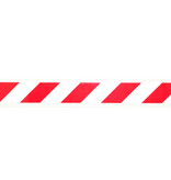 Vaste barrière plank met eindhaken 150 cm - rood/wit