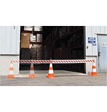 Telescopische barrière plank met eindhaken 200-380 cm - geel/zwart