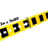 Telescopische barrière plank met eindhaken 200-380 cm - geel/zwart