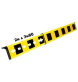 Barrière télescopique avec crochets d'extrémité 200-380cm - jaune/noir