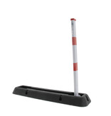 Retractable post in robber base - red-white with triangular lock