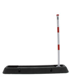 Retractable post in robber base - red-white with triangular lock