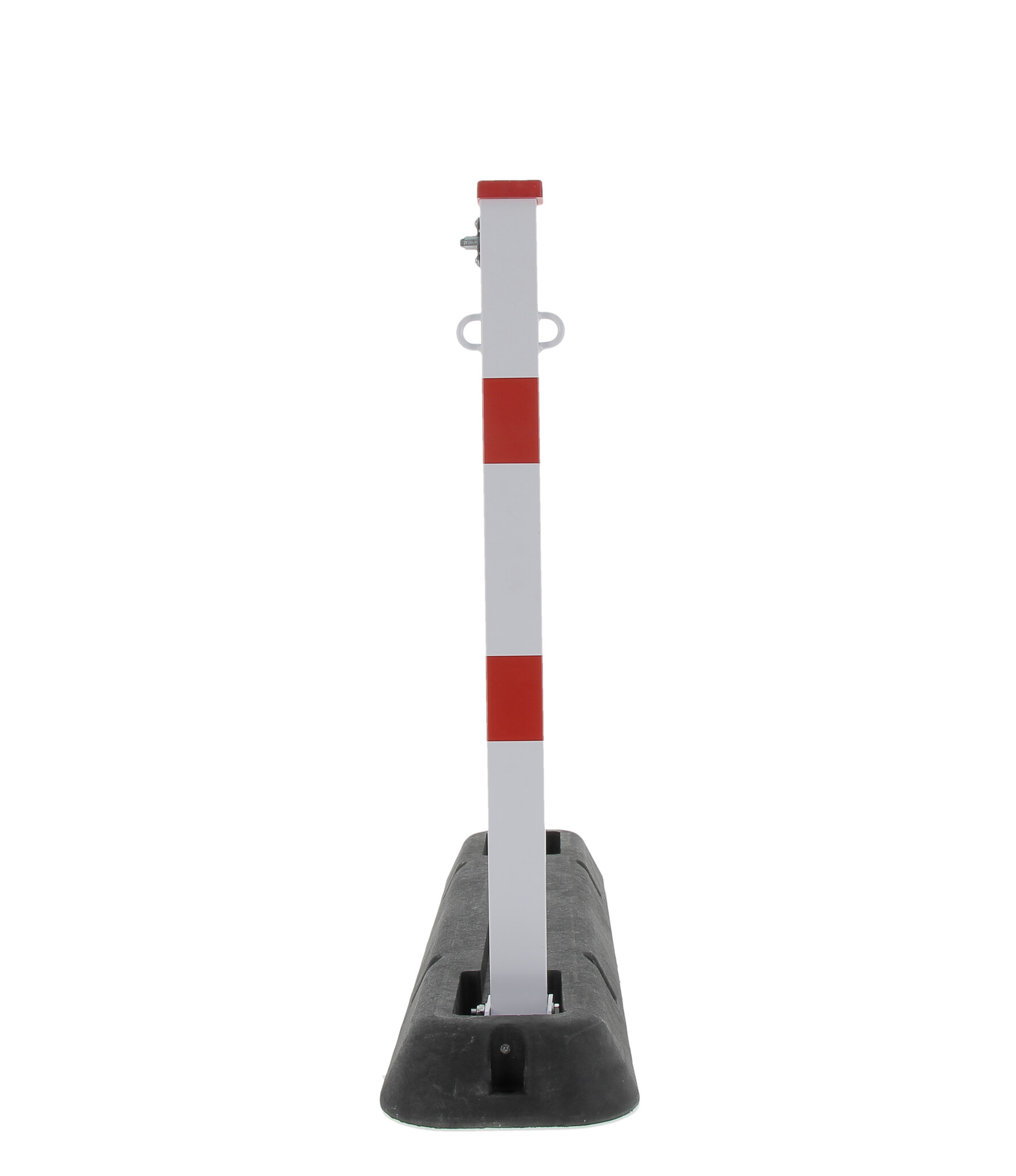 Retractable post in robber base - red-white with triangular lock