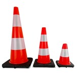 Traffic cone 30 cm PU - soft and flexible with black base