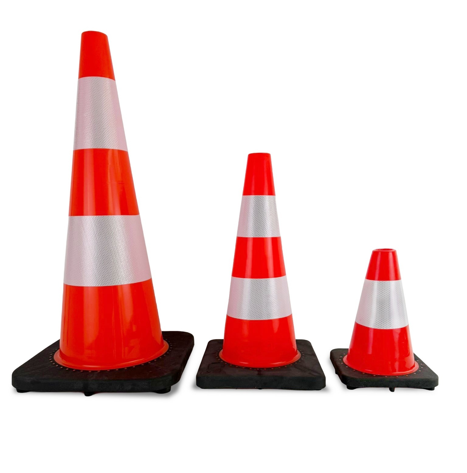 Traffic cone 30 cm PU - soft and flexible with black base