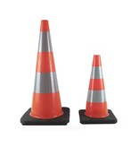 Traffic cone 30 cm PU - soft and flexible with black base