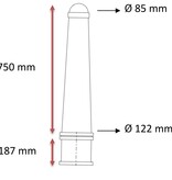 Flexible bollards with shape memory type "Amsterdam" to be cast concreted