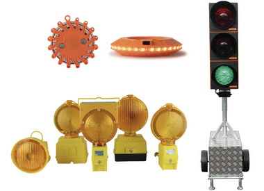 Warning lights roadworks