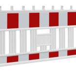 Werfhek Euro 2 Barrier - rood-wit - 1110 x 2150 mm + RA1 - Klasse 1