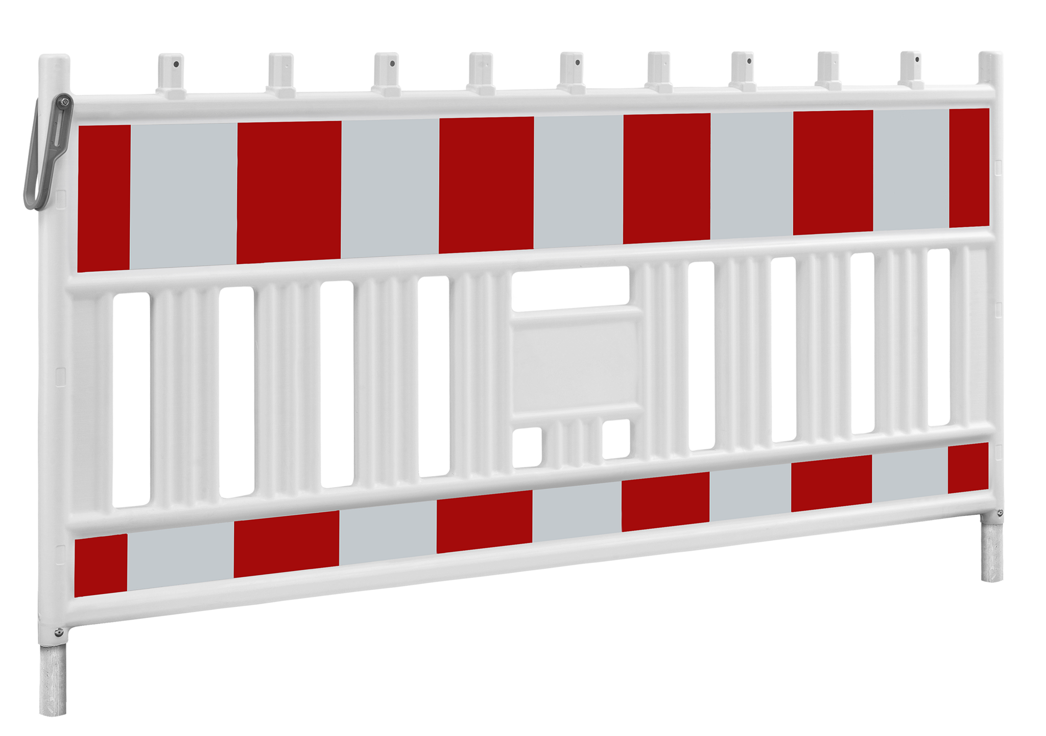Werfhek Euro 2 Barrier - rood-wit - 1110 x 2150 mm + RA1 - Klasse 1