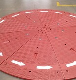 Giratoire en cautouc vulcanisé rouge Ø 300 x 10 cm