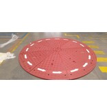 Rubberen rond punt Ø 300 x 10 cm uit rood gevulkaniseerd rubber
