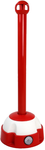 Aluminum pole 97 cm x Ø 60 mm, 4 hooks + pedestal with 2 reflectors