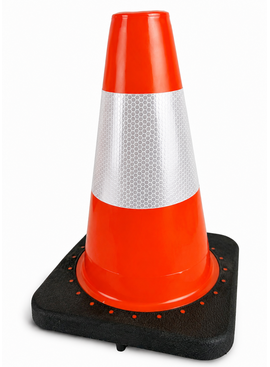 Cône de signalisation 30 cm PU - flexible et doux avec socle lesté