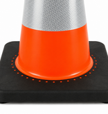 Verkeerskegel PU - 50 cm hoogte met zwarte voet - Klasse 2