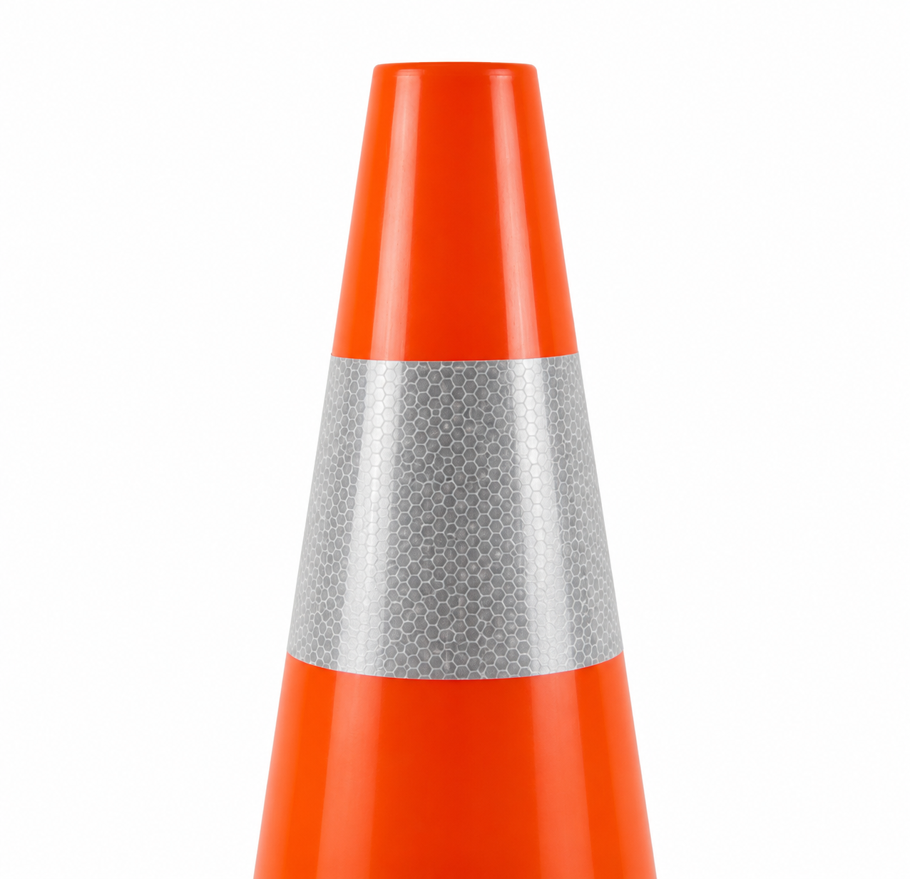 Verkeerskegel PU - 50 cm hoogte met zwarte voet - Klasse 2