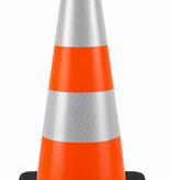 Cône de signalisation PU -50 cm avec base noir - Classe 2
