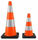 Cône de signalisation PU -75 cm avec base noir + Classe 2